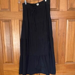 American Eagle Outfitters Black Tiered Maxi Skirt